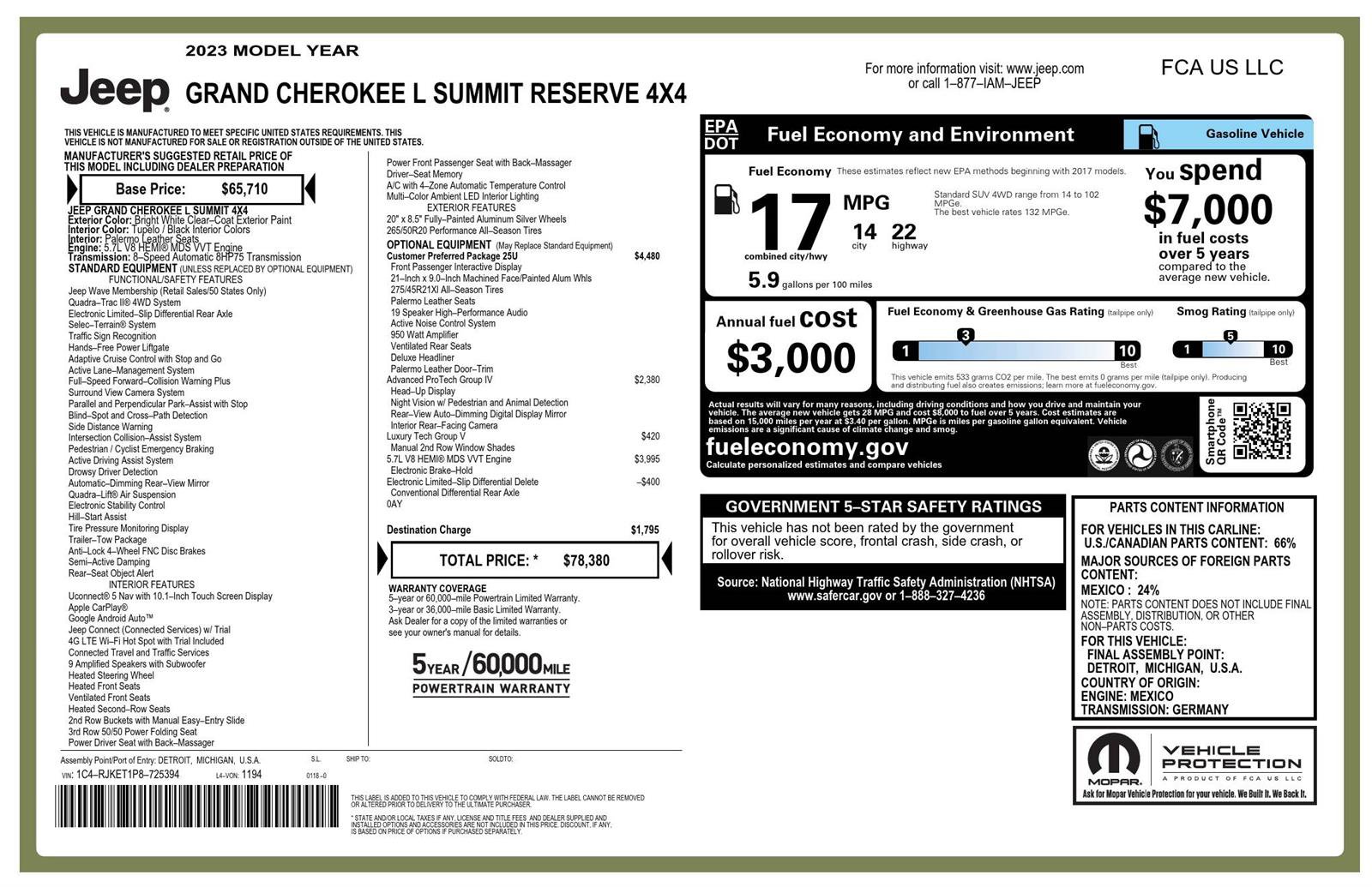Certified 2023 Jeep Grand Cherokee L Summit AWD/4WD image 34