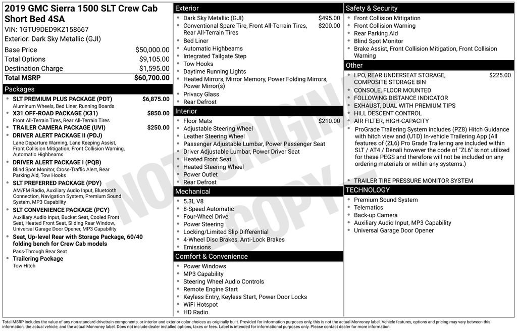 Used 2019 GMC Sierra 1500 SLT w/ SLT Premium Plus Package AWD/4WD image 4