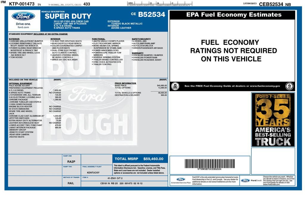 Used 2012 Ford F350 Lariat w/ Chrome Pkg AWD/4WD image 4