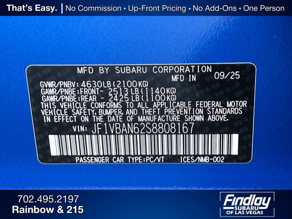 New 2025 Subaru WRX Limited image 36