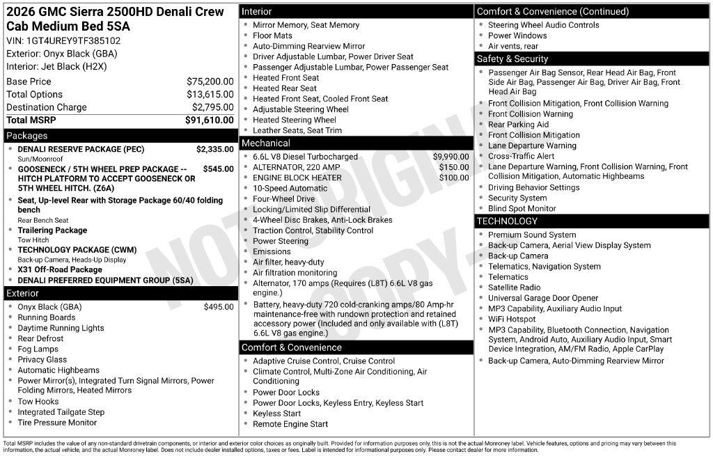 New 2026 GMC Sierra 2500 Denali w/ Denali Reserve Package AWD/4WD image 6