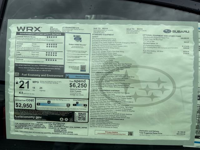 New 2026 Subaru WRX Limited image 34