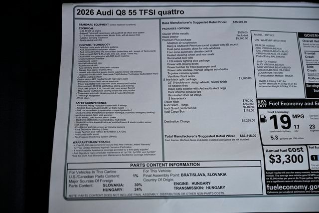 New 2026 Audi Q8 Premium Plus AWD/4WD image 41