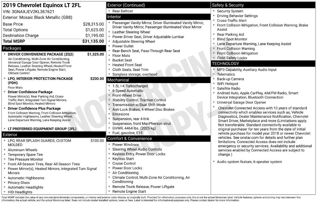 Certified 2019 Chevrolet Equinox LT w/ Driver Convenience Package FWD image 12