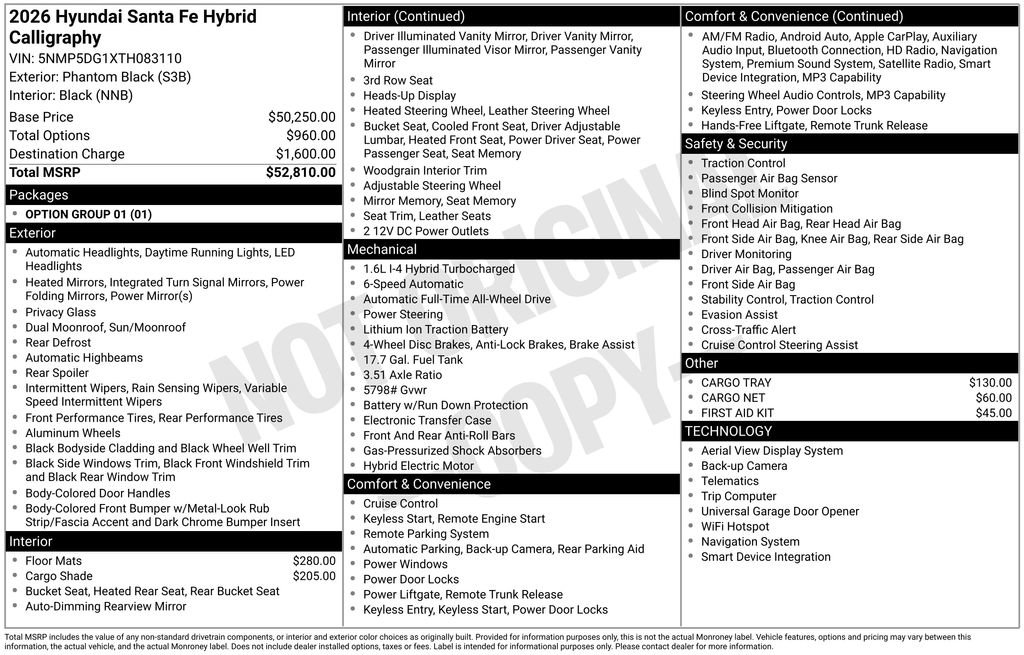 New 2026 Hyundai Santa Fe Calligraphy image 6
