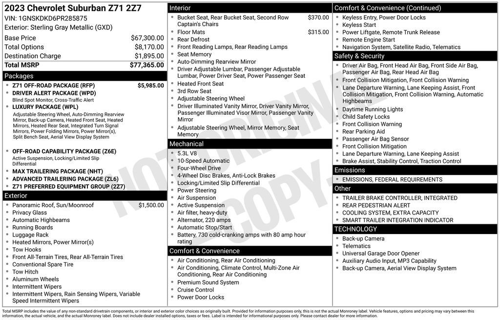 Used 2023 Chevrolet Suburban Z71 w/ Z71 Off-Road Package image 13