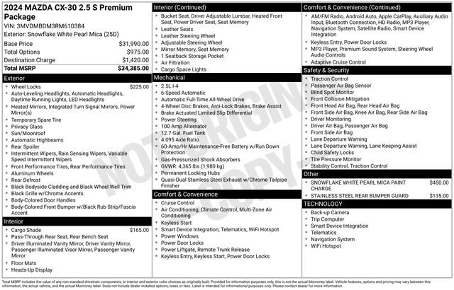 Certified 2024 MAZDA CX-30 AWD 2.5 S w/ Premium Package image 40