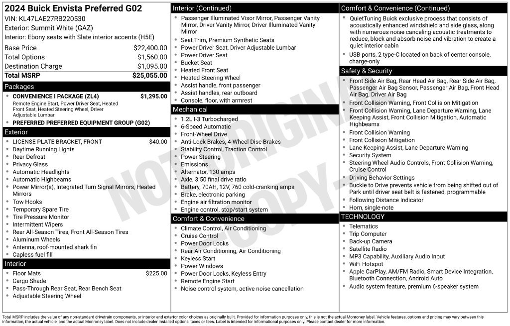 Used 2024 Buick Envista Preferred w/ Convenience I Package FWD image 33