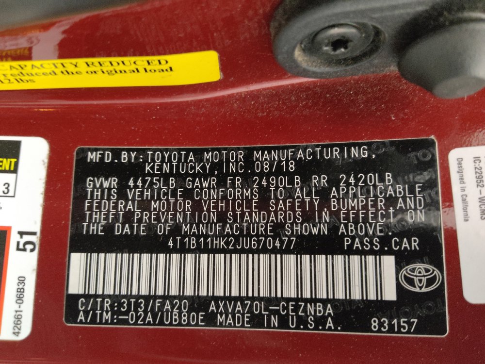 Used 2018 Toyota Camry LE FWD image 33