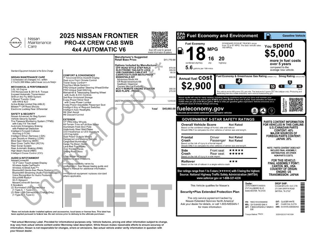 Used 2025 Nissan Frontier PRO-4X AWD/4WD image 55