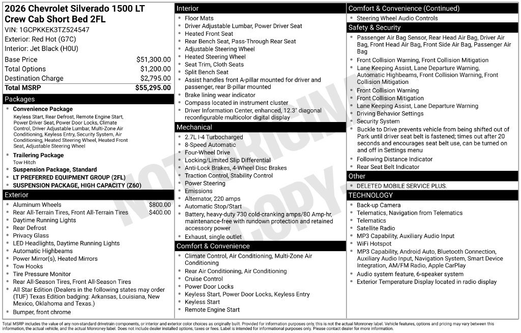 New 2026 Chevrolet Silverado 1500 LT AWD/4WD image 4
