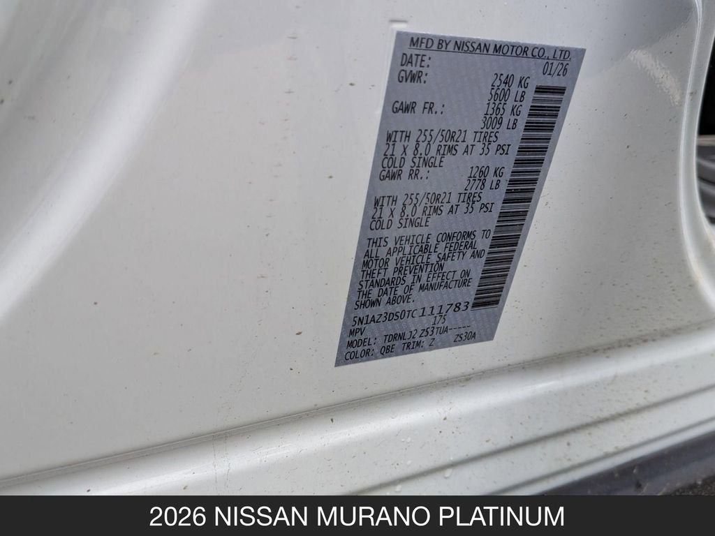 New 2026 Nissan Murano Platinum w/ Cargo Package AWD/4WD image 27