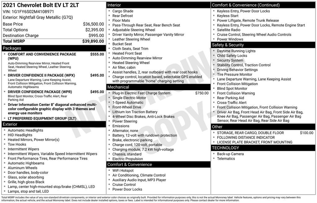 Certified 2021 Chevrolet Bolt LT image 11
