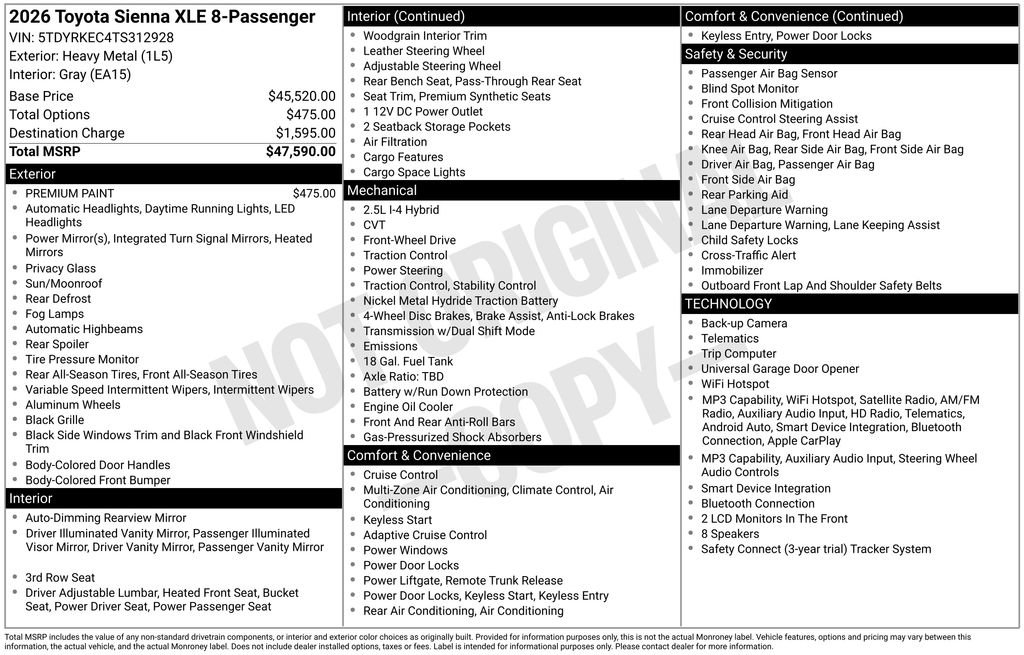 Used 2026 Toyota Sienna XLE FWD image 33