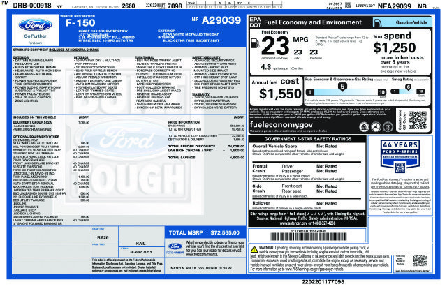 Used 2022 Ford F150 Lariat w/ Equipment Group 502A High AWD/4WD image 37