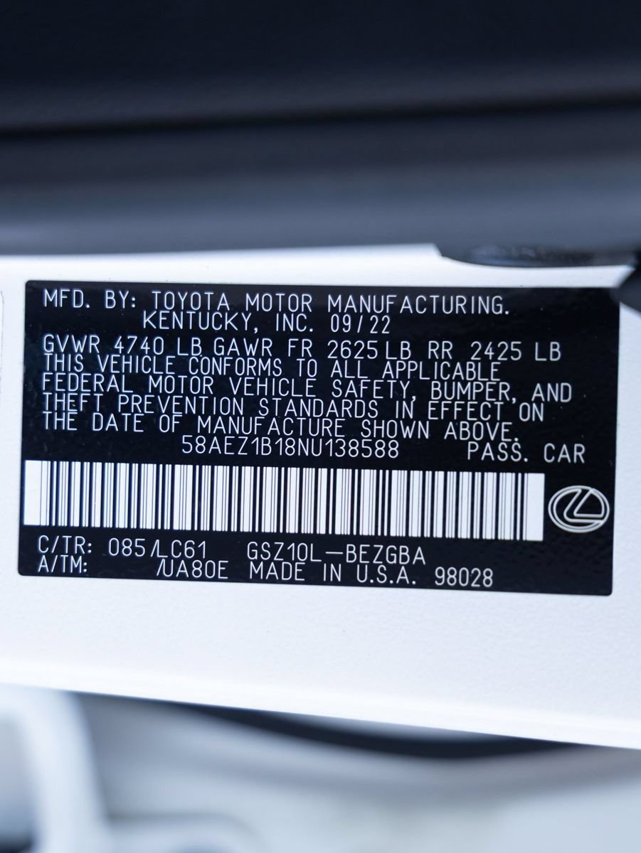 Used 2022 Lexus ES 350 w/ Accessory Package 2 FWD image 39