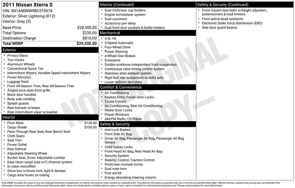 Used 2011 Nissan Xterra S image 2