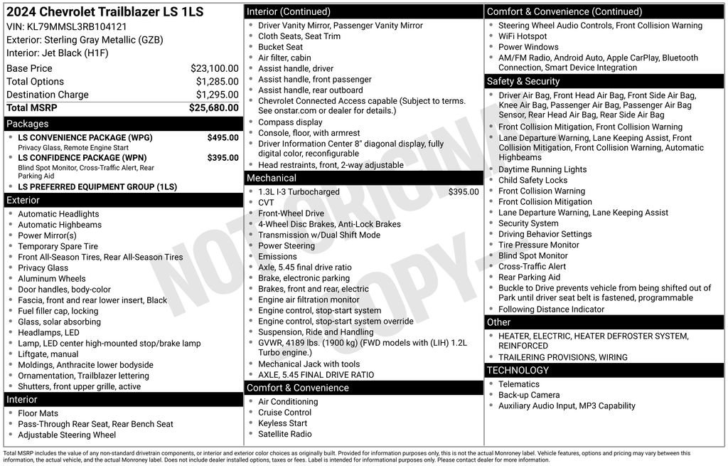 Used 2024 Chevrolet TrailBlazer LS w/ LS Convenience Package FWD image 15