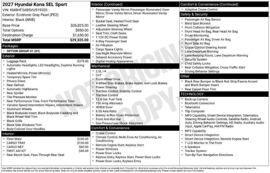 New 2027 Hyundai Kona SEL Sport FWD image 5
