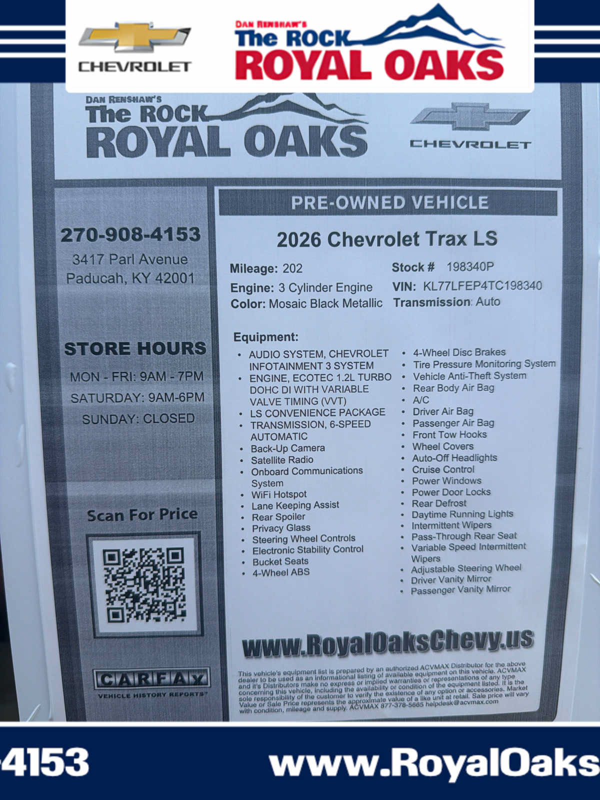 Used 2026 Chevrolet Trax LS w/ LS Convenience Package FWD image 28