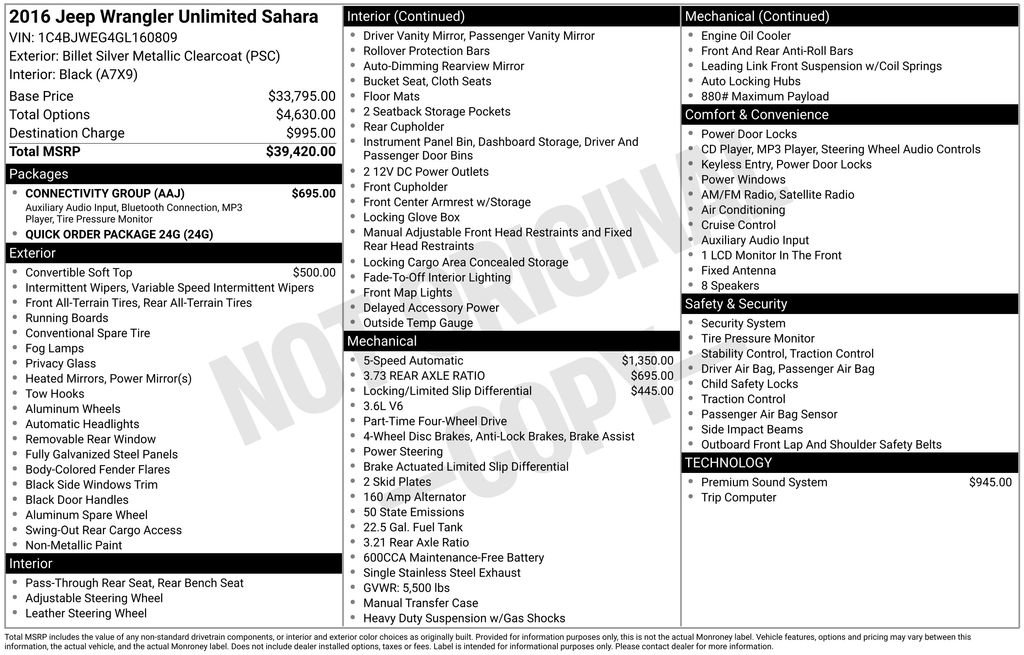 Used 2016 Jeep Wrangler Unlimited Sahara w/ Connectivity Group image 15