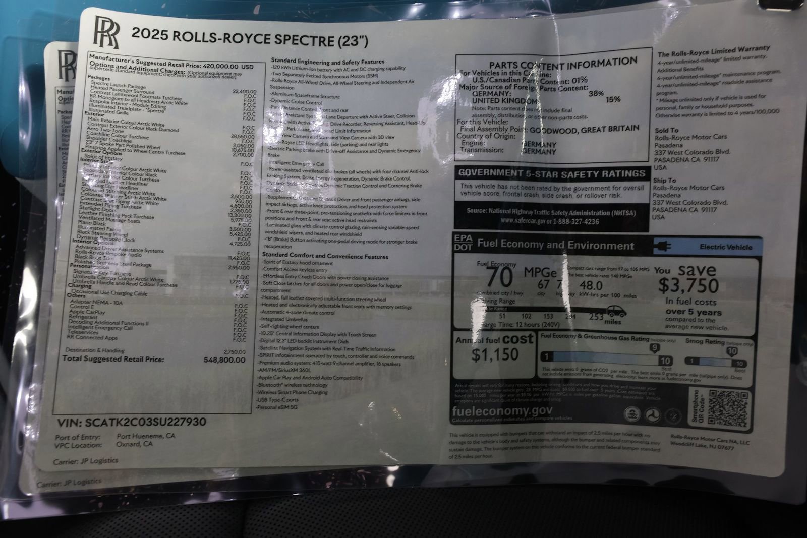 New 2025 Rolls-Royce Spectre w/ Spectre Launch Package AWD/4WD image 37