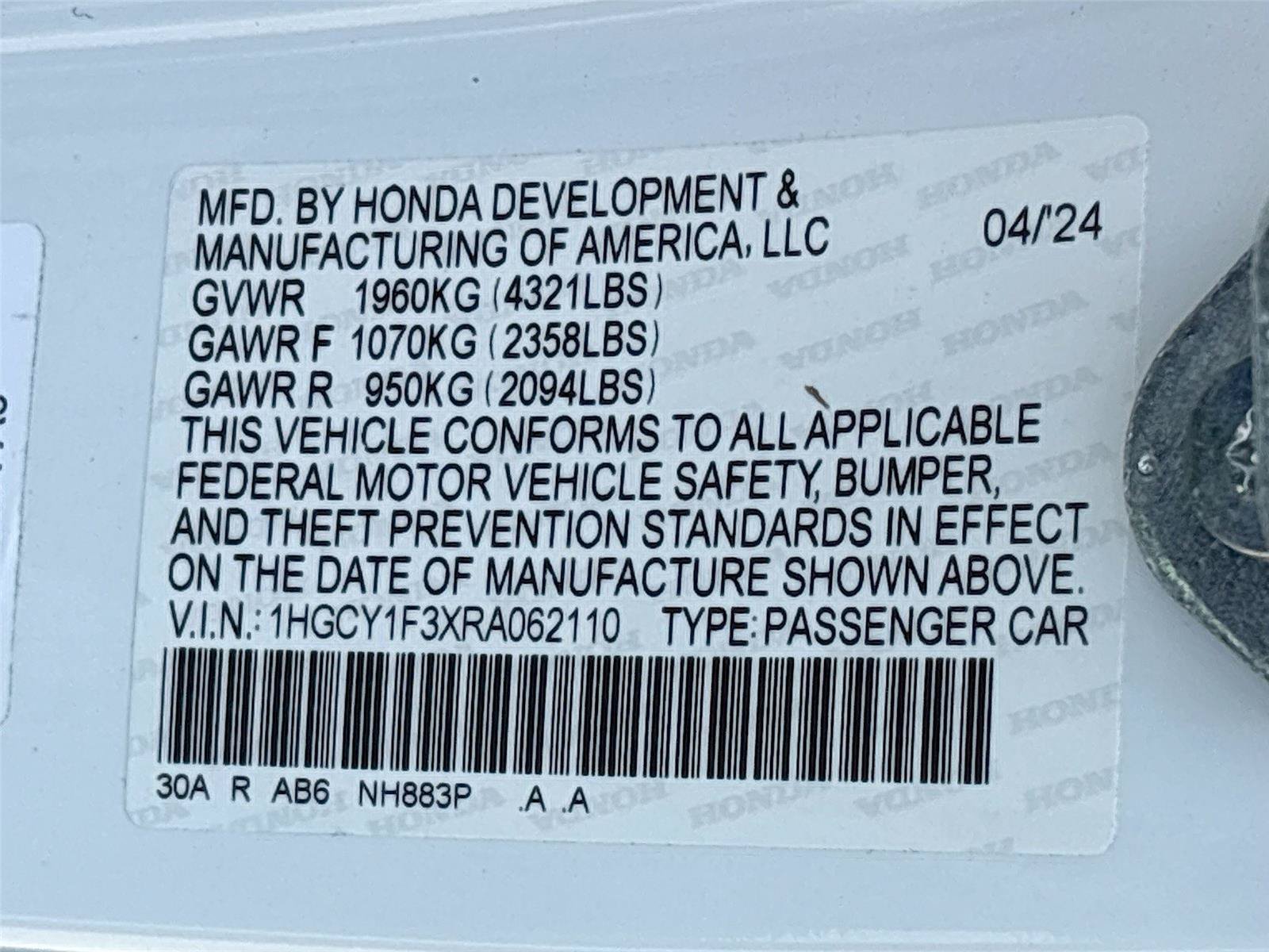 Certified 2024 Honda Accord EX image 35