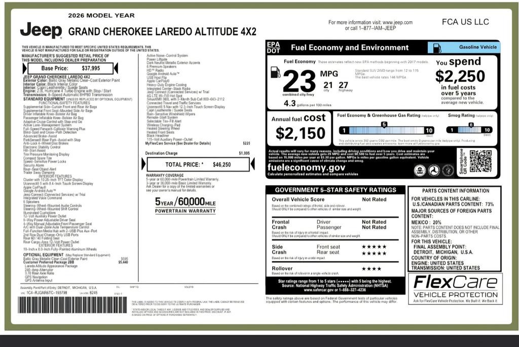 Used 2026 Jeep Grand Cherokee Altitude RWD image 54