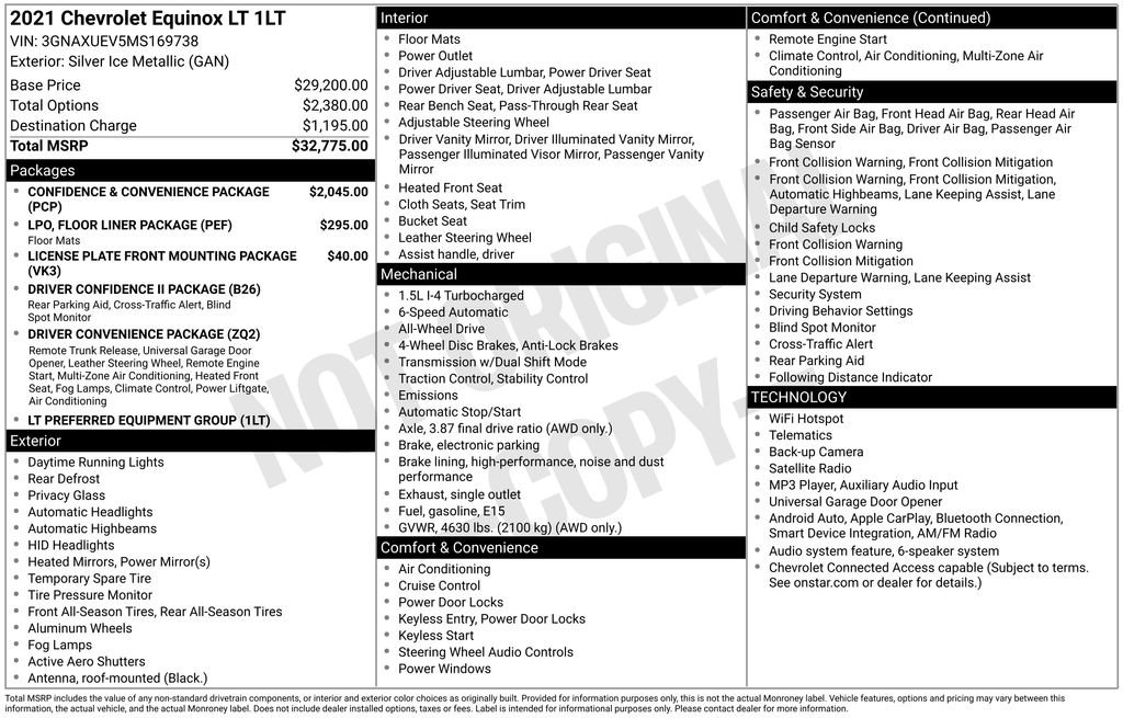 Used 2021 Chevrolet Equinox LT AWD/4WD image 6