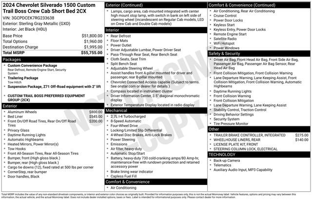 Certified 2024 Chevrolet Silverado 1500 Custom Trail Boss AWD/4WD image 25