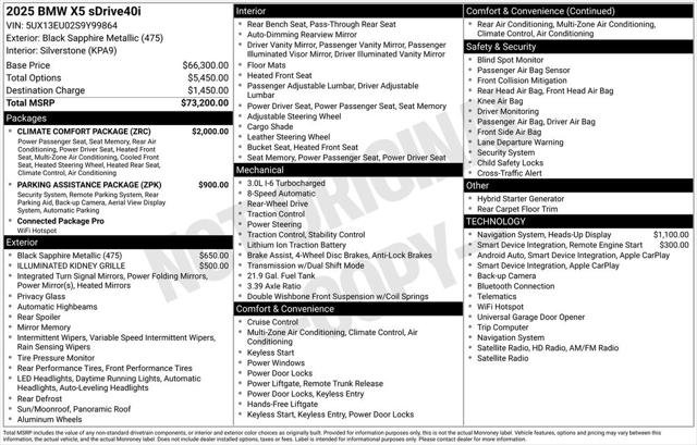 Used 2025 BMW X5 sDrive40i w/ Climate Comfort Package RWD image 2