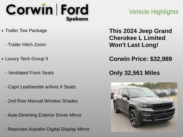Used 2024 Jeep Grand Cherokee L Limited w/ Luxury Tech Group II AWD/4WD image 12