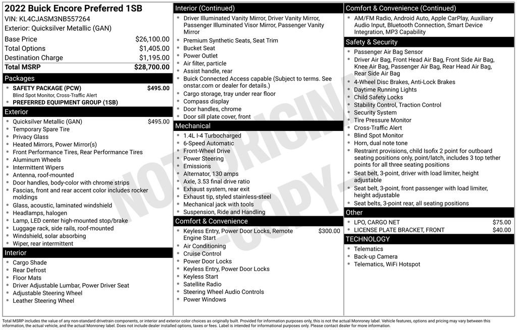 Used 2022 Buick Encore Preferred w/ Safety Package FWD image 30