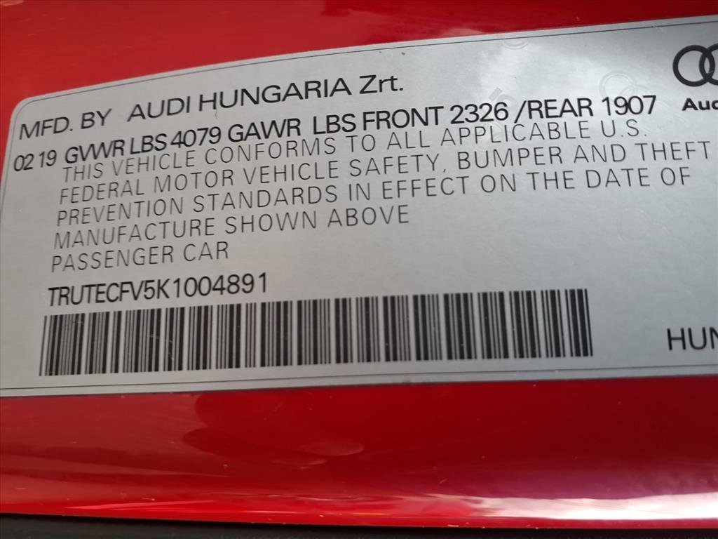 Used 2019 Audi TT 2.0T w/ Technology Package image 24