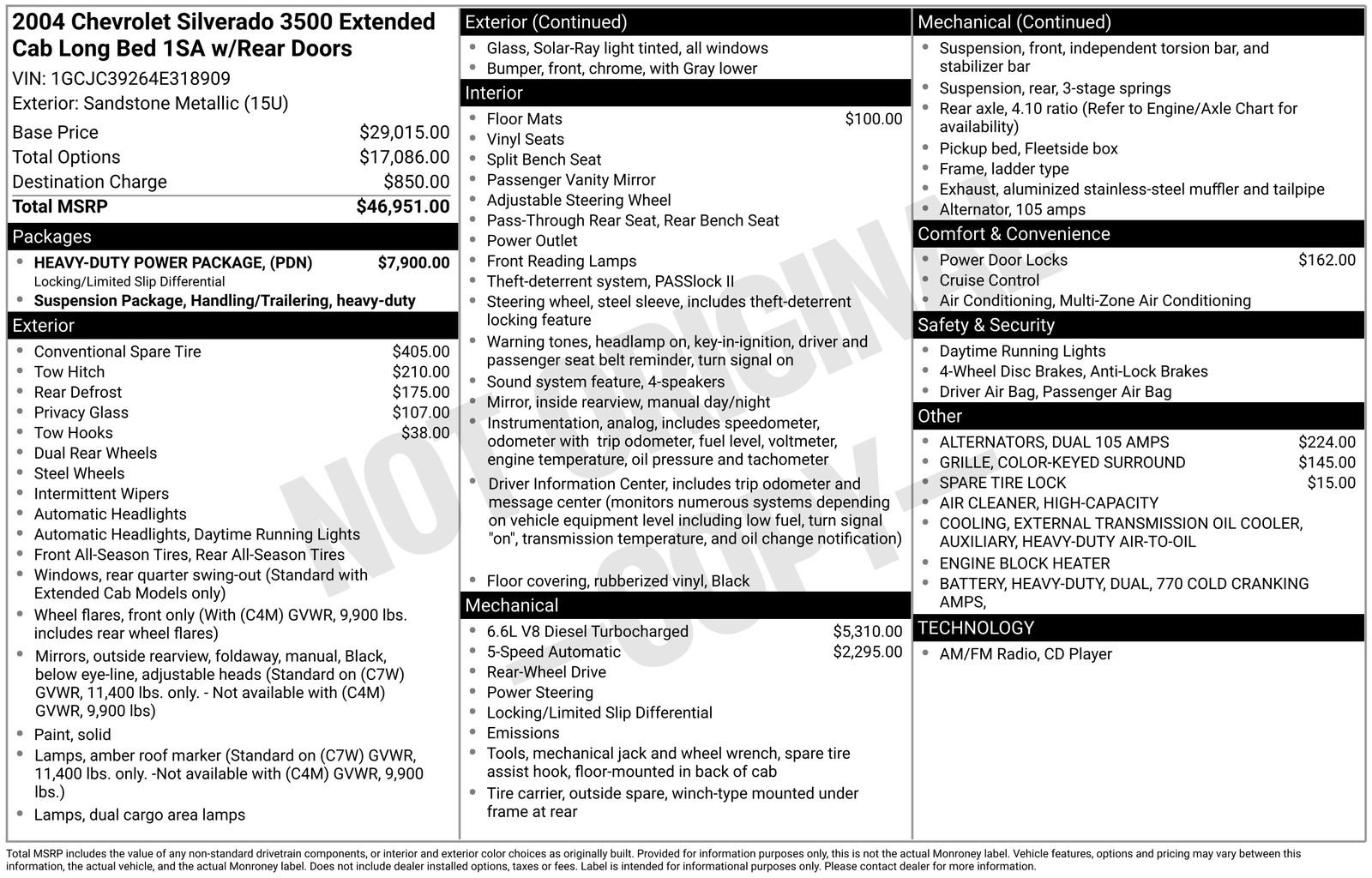 Used 2004 Chevrolet Silverado 3500 2WD Extended Cab w/ Heavy-Duty Power Package image 32