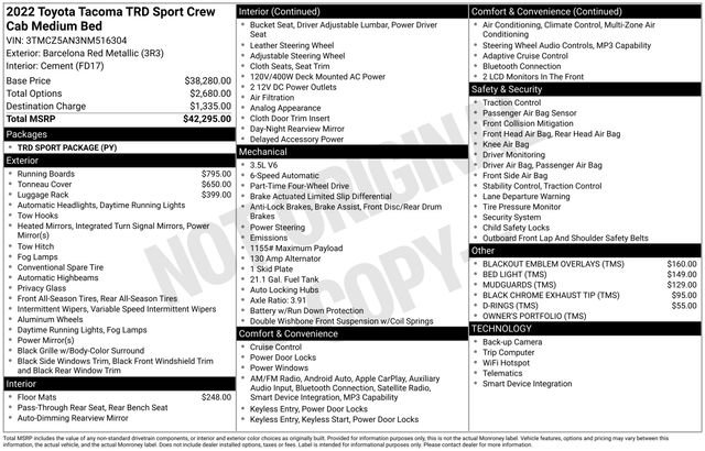 Used 2022 Toyota Tacoma TRD Sport AWD/4WD image 2