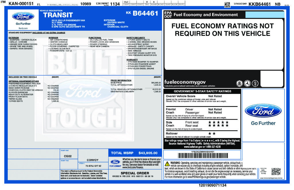 Certified 2019 Ford Transit 350 XLT RWD image 33