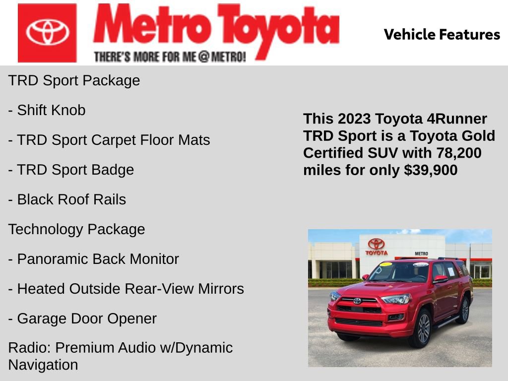 Certified 2023 Toyota 4Runner TRD Sport w/ Technology Package AWD/4WD image 21