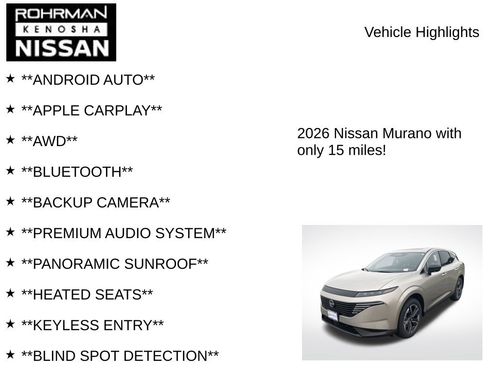 New 2026 Nissan Murano SL AWD/4WD image 8
