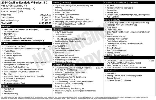 Certified 2024 Cadillac Escalade V w/ Heavy-Duty Trailer Package AWD/4WD image 38
