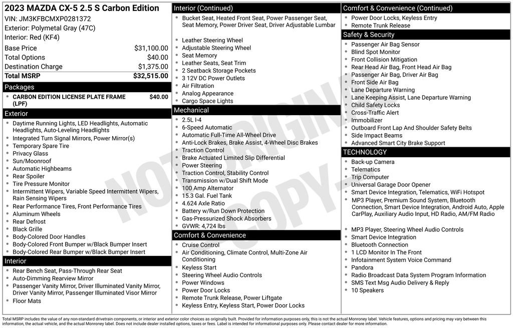 Used 2023 MAZDA CX-5 Carbon Edition AWD/4WD image 6