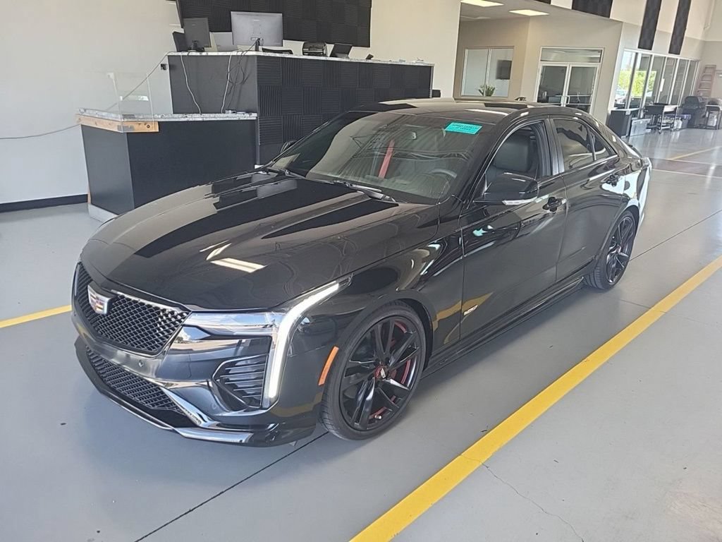 Used 2025 Cadillac CT4 V w/ LPO, Red Accent Package RWD image 1