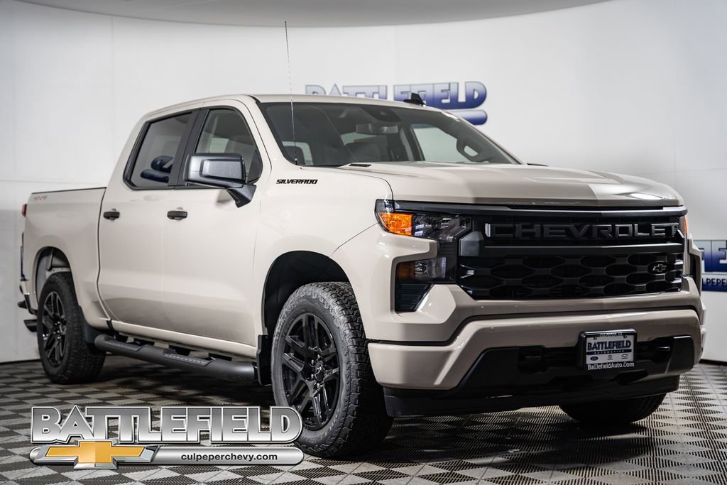 New 2026 Chevrolet Silverado 1500 Custom w/ Turbomax Blackout Package AWD/4WD image 1
