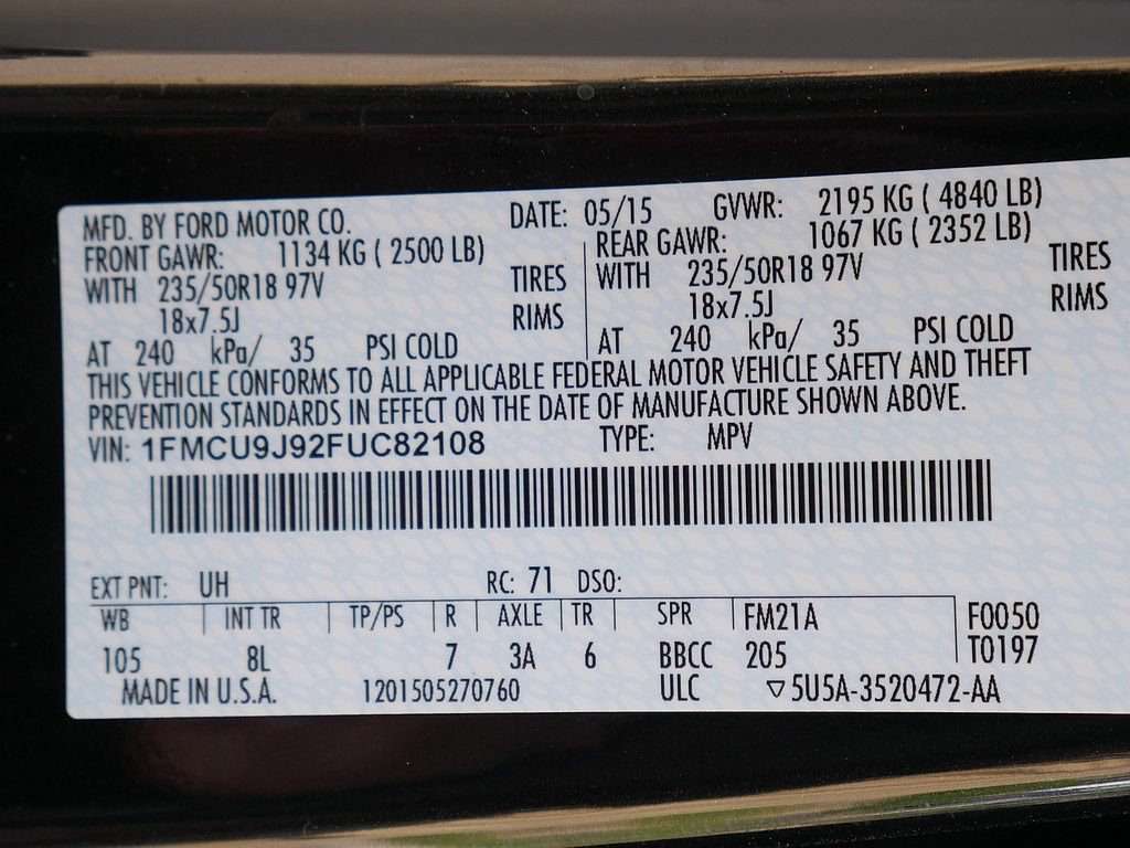 Used 2015 Ford Escape Titanium AWD/4WD image 60