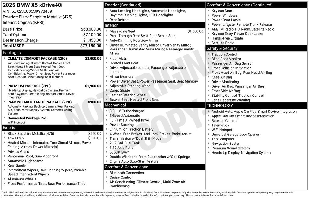 Certified 2025 BMW X5 xDrive40i w/ Climate Comfort Package AWD/4WD image 2