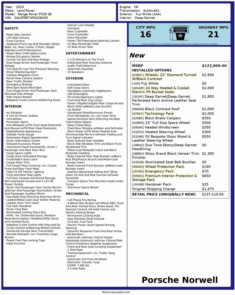 Used 2023 Land Rover Range Rover SE image 6