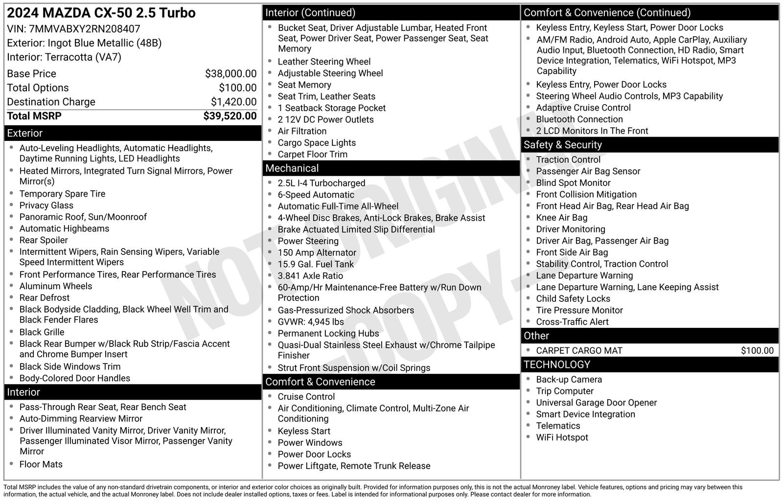 Certified 2024 MAZDA CX-50 AWD 2.5 Turbo image 34