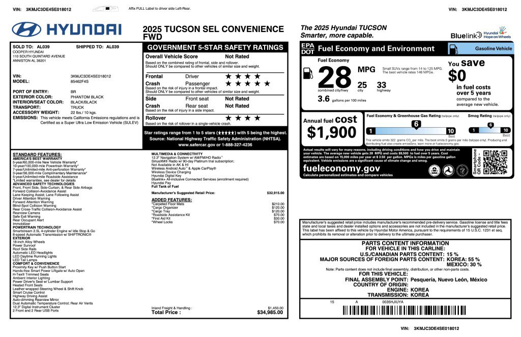 Used 2025 Hyundai Tucson SEL image 54