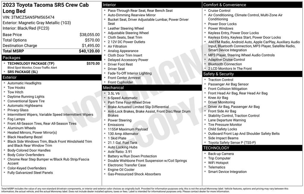 Used 2023 Toyota Tacoma SR5 w/ Technology Package image 34