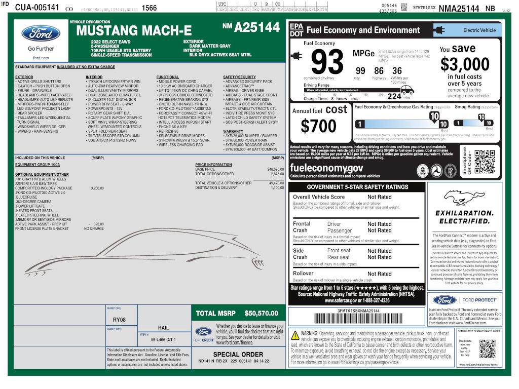 Used 2022 Ford Mustang Mach-E Select w/ Comfort/Technology Package AWD/4WD image 4